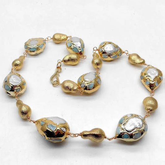 FluxFlicker Pearl Teardrop Necklace - Voisson