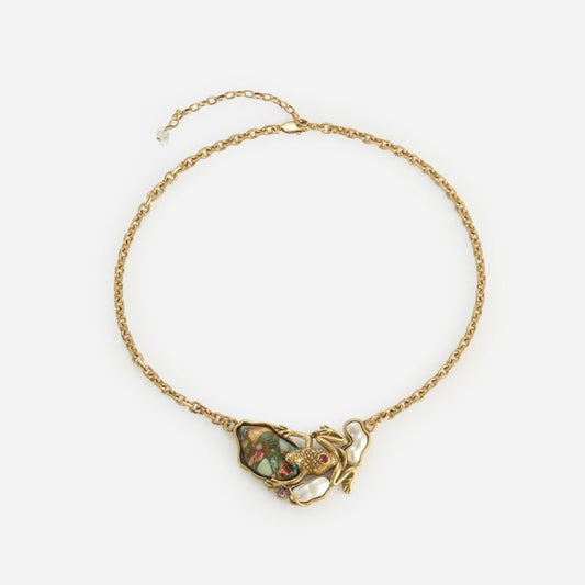 Garden Muse Frog Pendant Necklace - Voisson