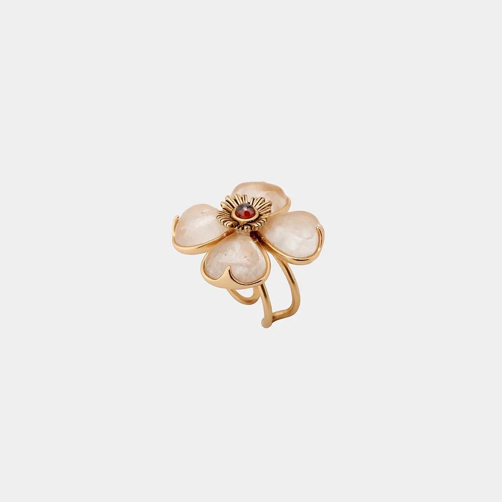 GardenGrace Natural Stone Vintage Open Ring - Voisson