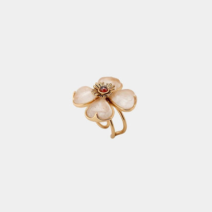 GardenGrace Natural Stone Vintage Open Ring - Voisson