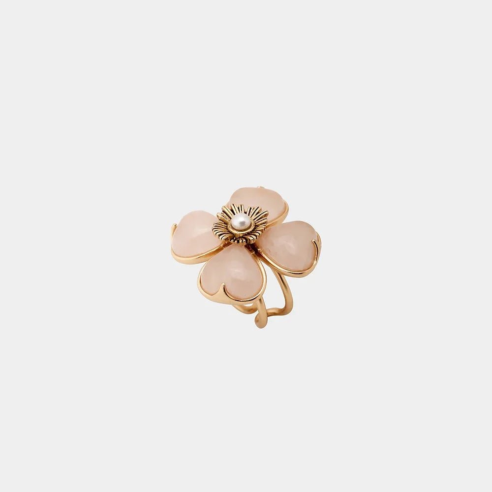 GardenGrace Natural Stone Vintage Open Ring - Voisson