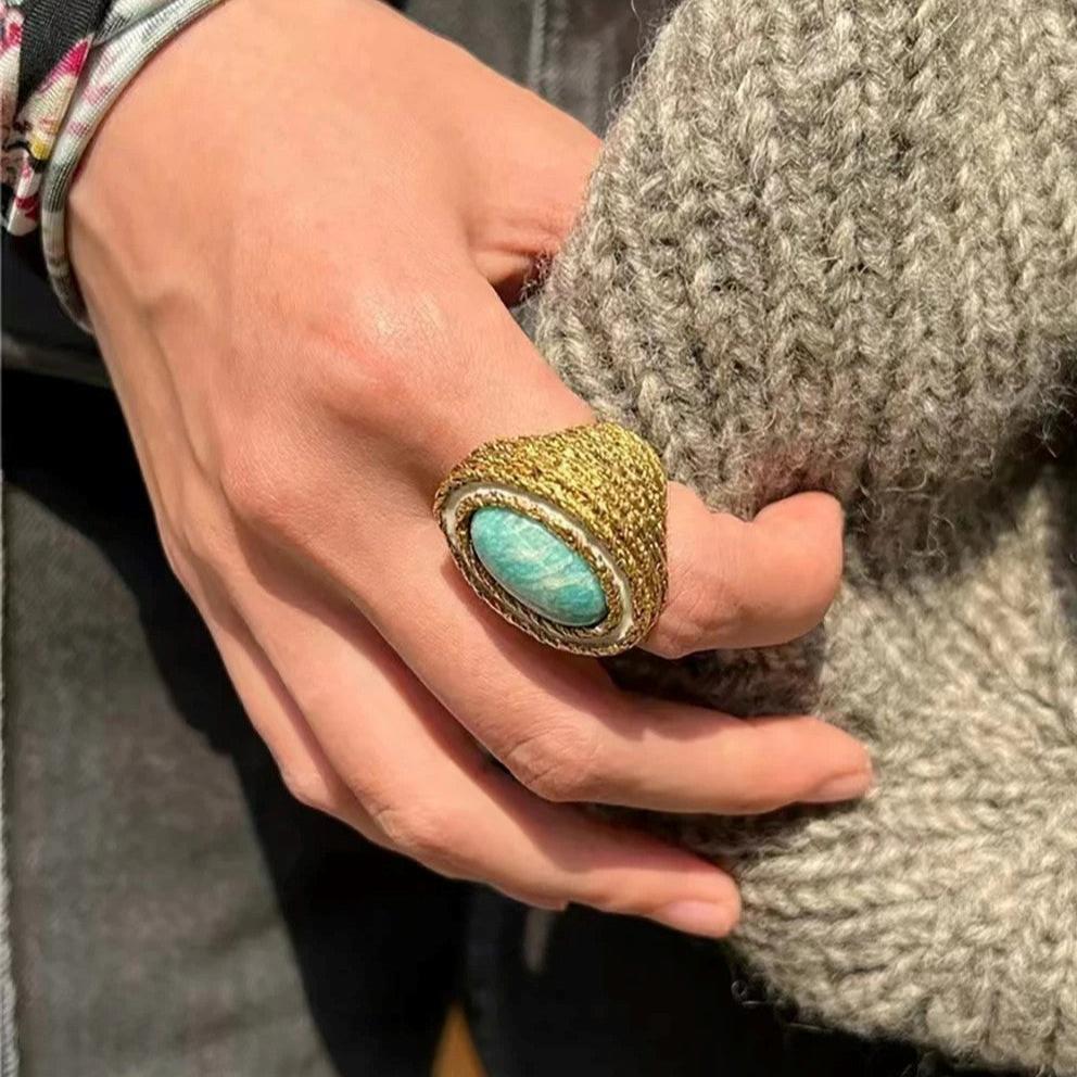 GeoGem Vintage Turquoise Ring - Voisson