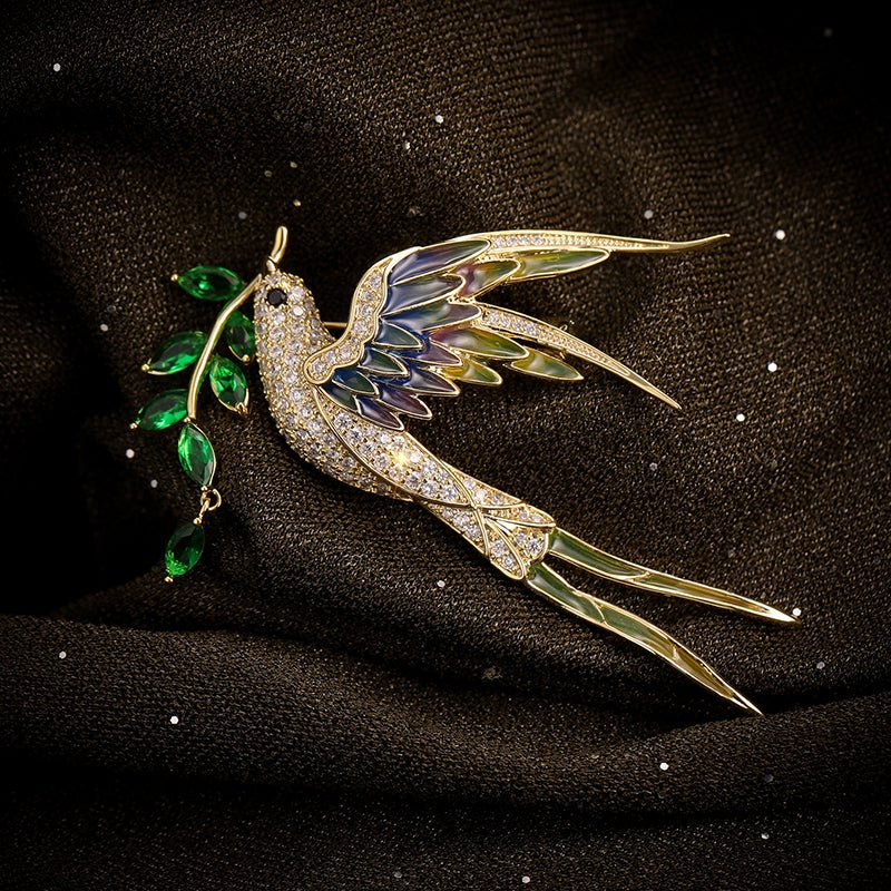 Gilded Swallow Brooch - Voisson