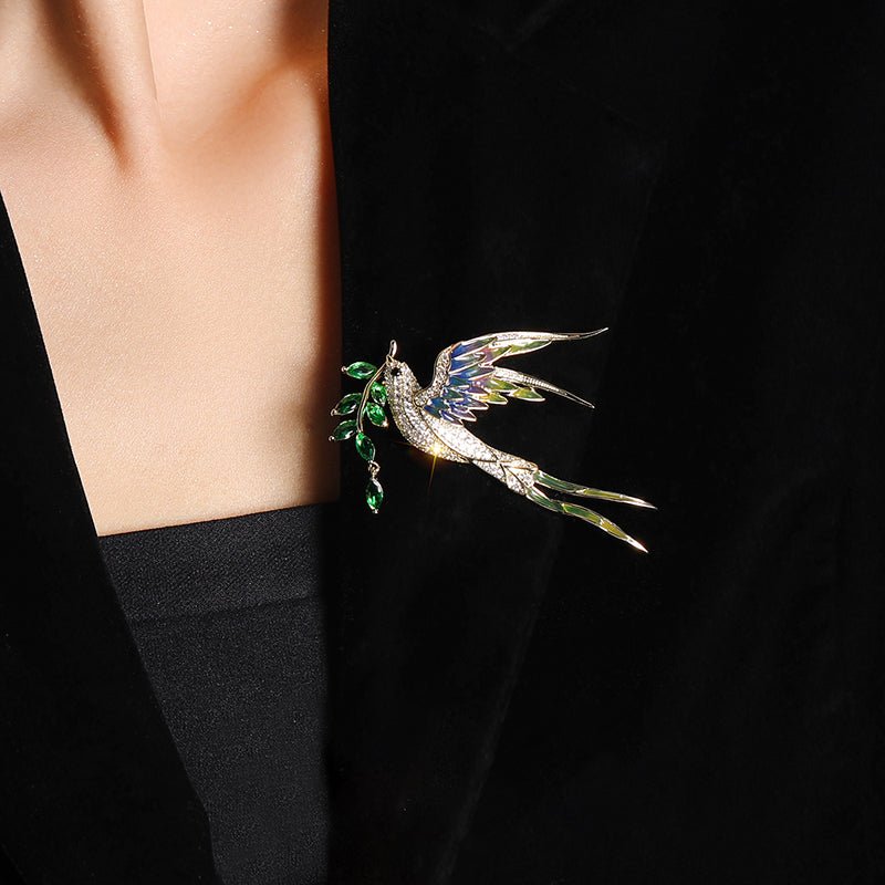Gilded Swallow Brooch - Voisson
