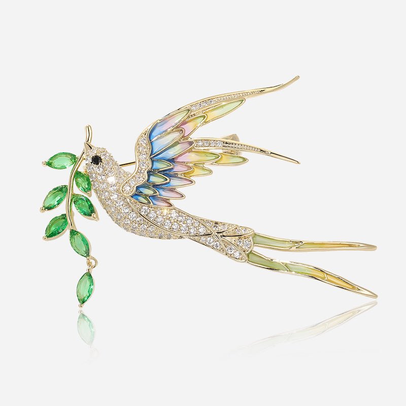 Gilded Swallow Brooch - Voisson