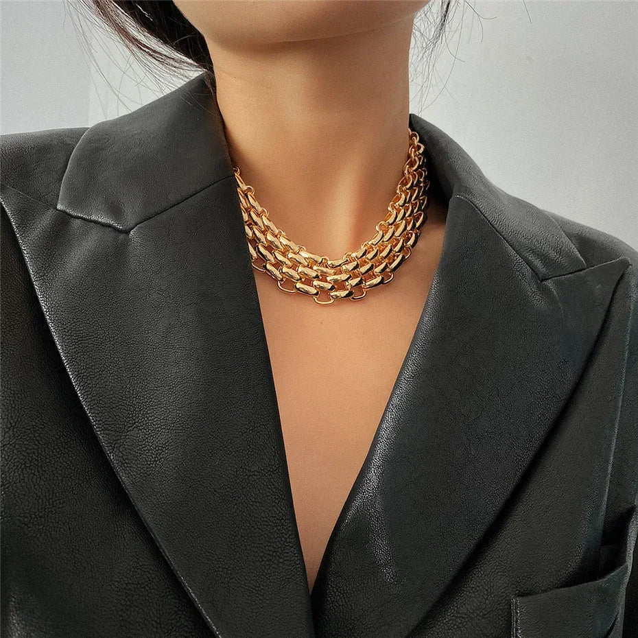 GlossGrid Multilayer Chain Necklace - Voisson