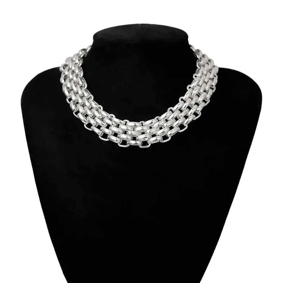 GlossGrid Multilayer Chain Necklace - Voisson