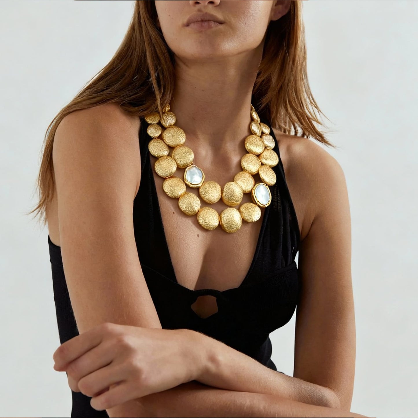 Golden Aura Statement Necklace - Voisson