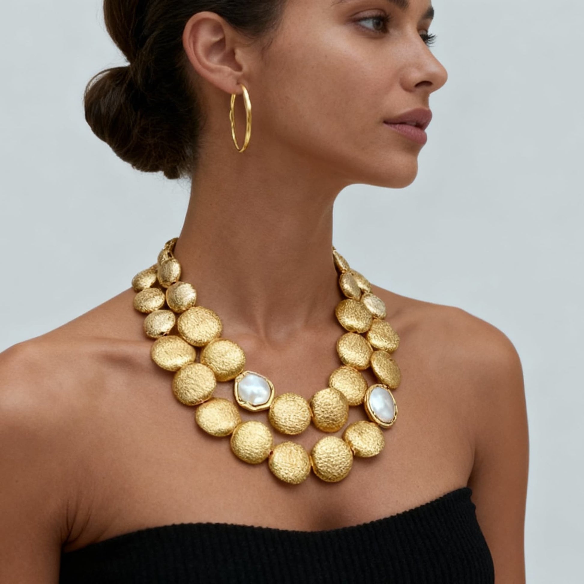 Golden Aura Statement Necklace - Voisson