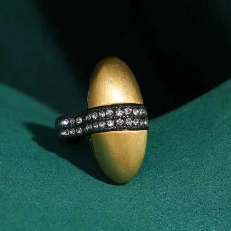 Golden Axis Statement Ring - Voisson