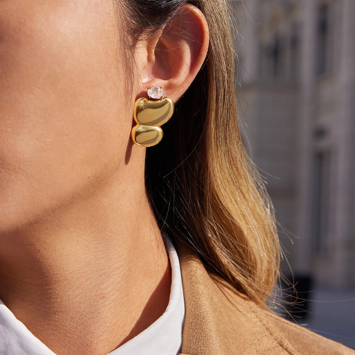 Golden Halo Stud Earrings - Voisson