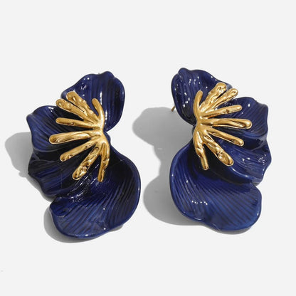 Golden Hibiscus Earrings - Voisson
