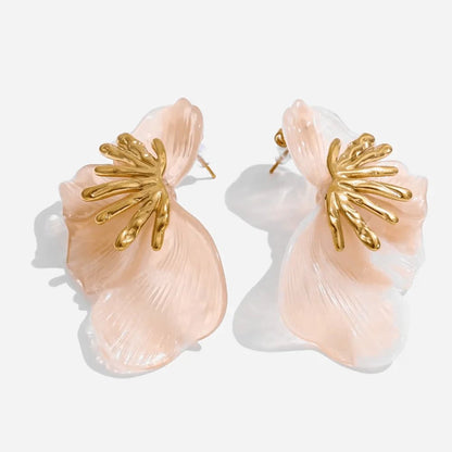 Golden Hibiscus Earrings - Voisson