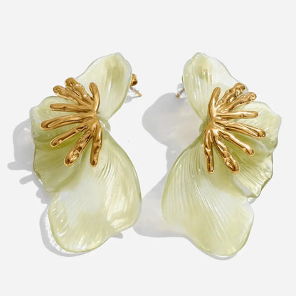 Golden Hibiscus Earrings - Voisson