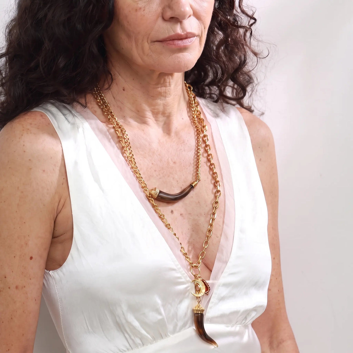 Golden Horn Layered Necklace - Voisson