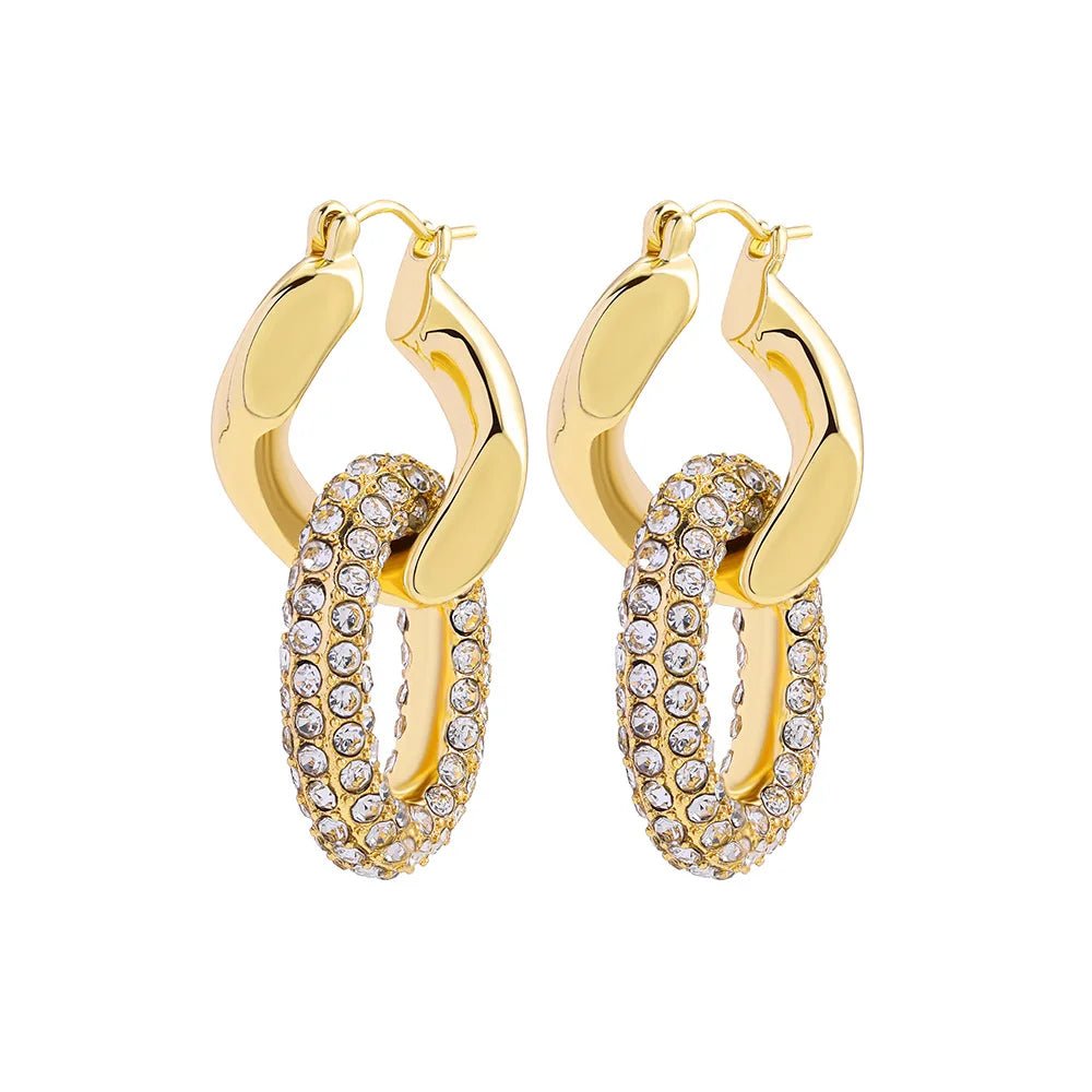 Golden Orbit Hoop Earrings - Voisson