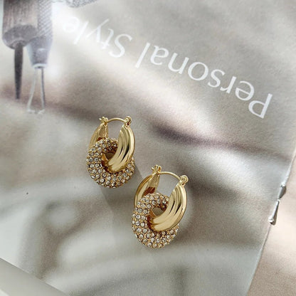 Golden Orbit Hoop Earrings - Voisson