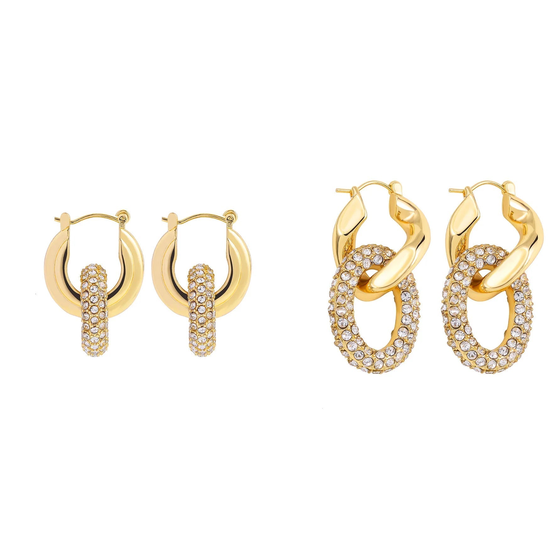 Golden Orbit Hoop Earrings - Voisson