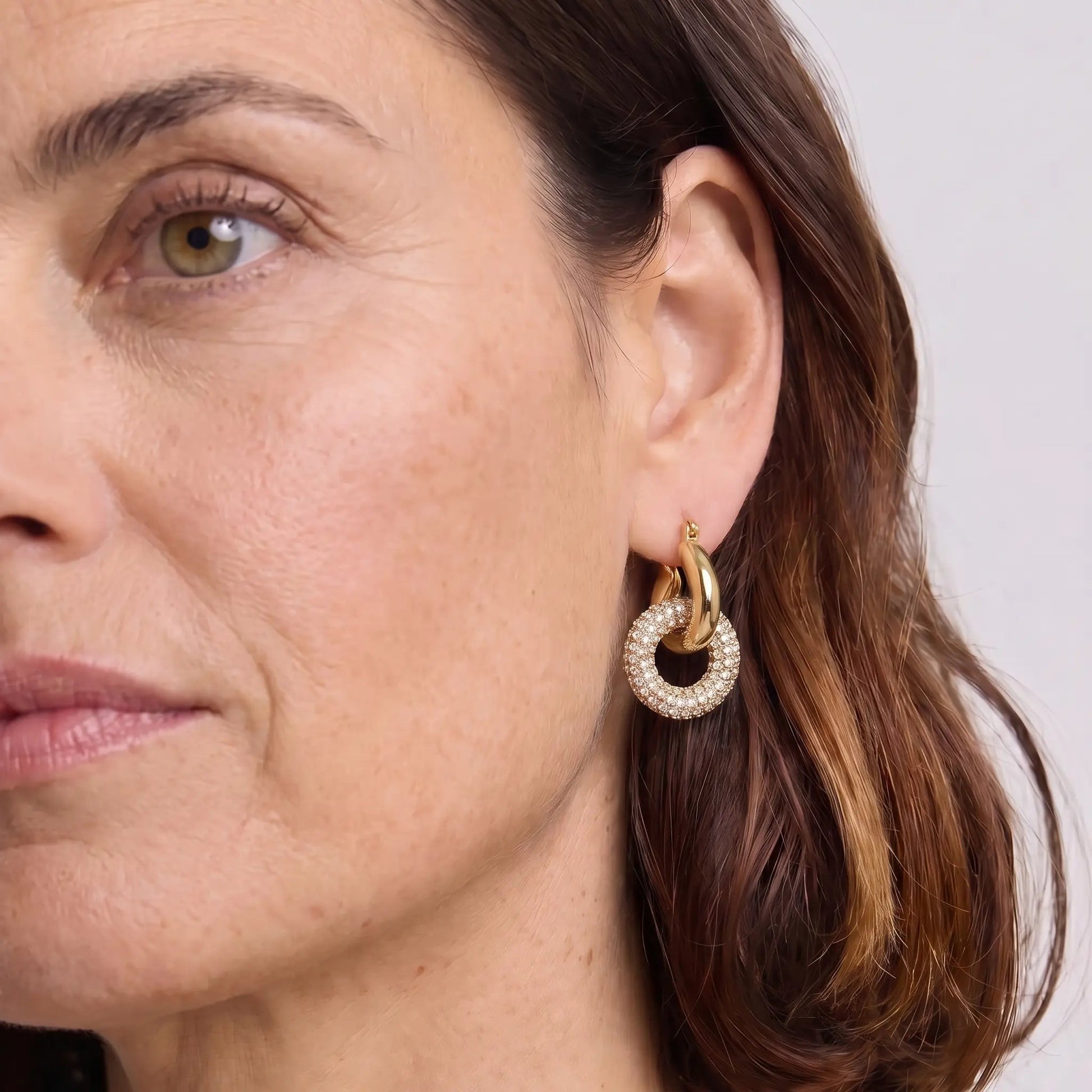 Golden Orbit Hoop Earrings - Voisson