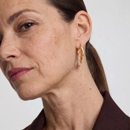 Golden Orbit Hoop Earrings - Voisson
