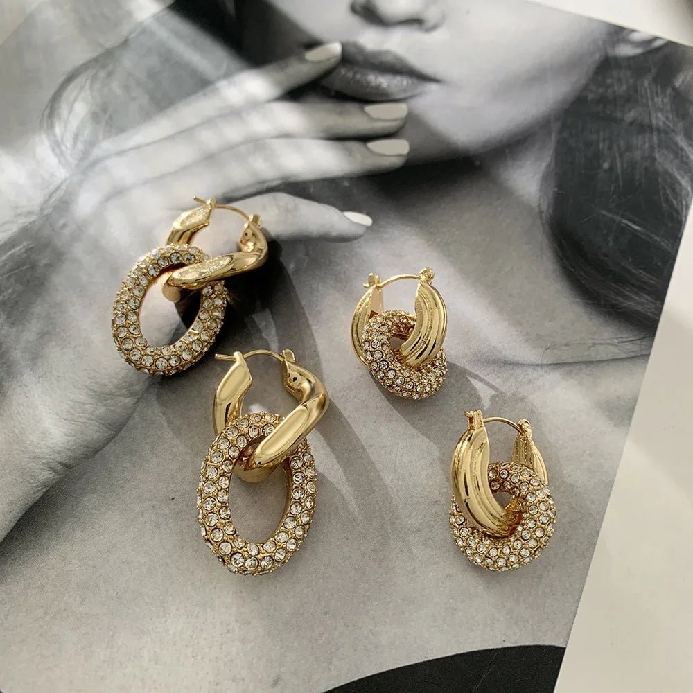 Golden Orbit Hoop Earrings - Voisson