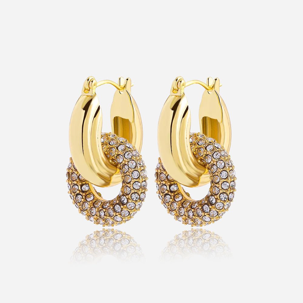 Golden Orbit Hoop Earrings - Voisson