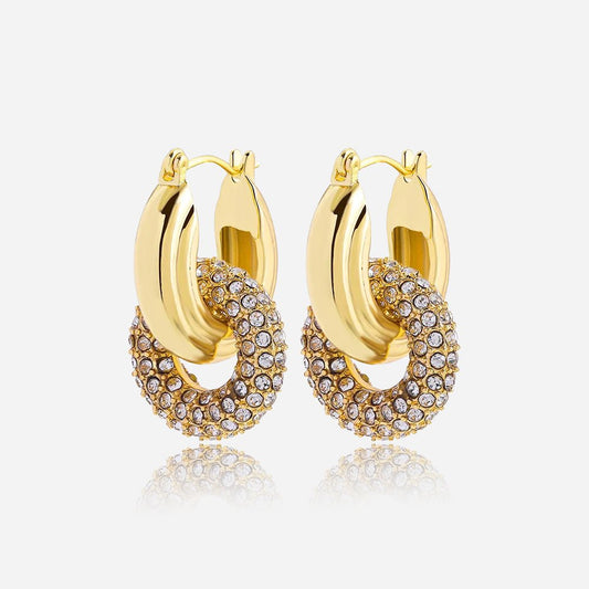 Golden Orbit Hoop Earrings - Voisson