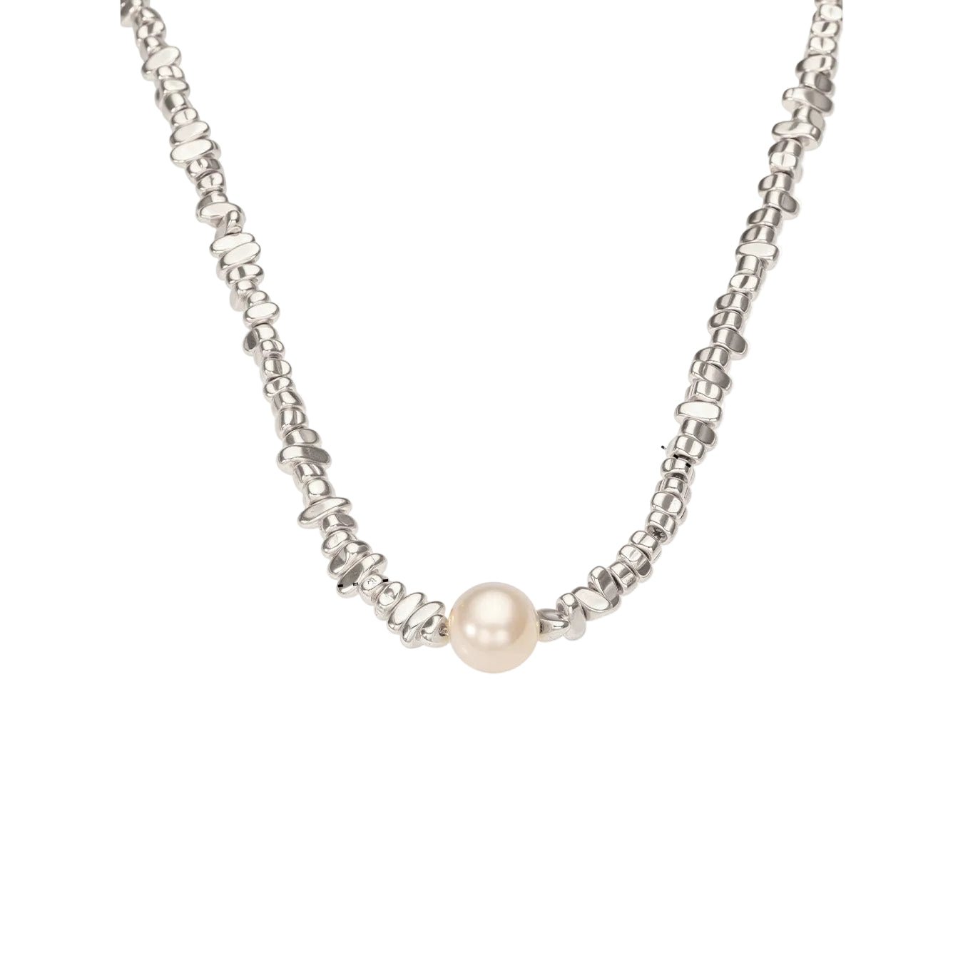 Golden Pebble Pearl Necklace - Voisson