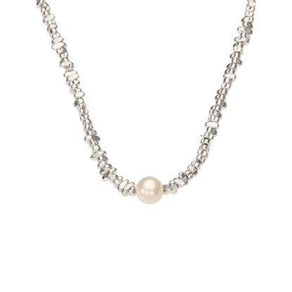 Golden Pebble Pearl Necklace - Voisson