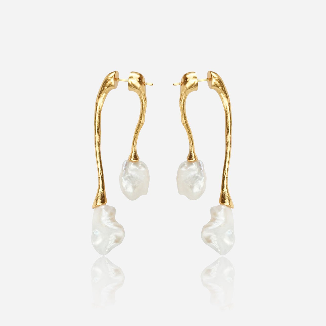 Golden Willow Pearl Earrings - Voisson