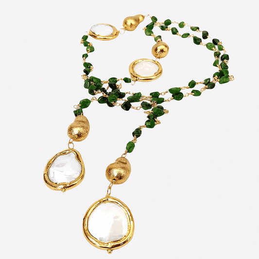 GoldenVine Pearl Necklace - Voisson
