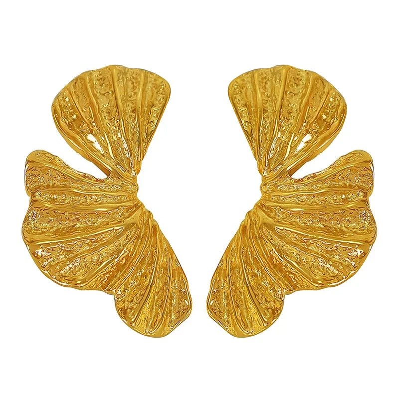 GoldLeaf Chunky SS Drop Earrings - Voisson