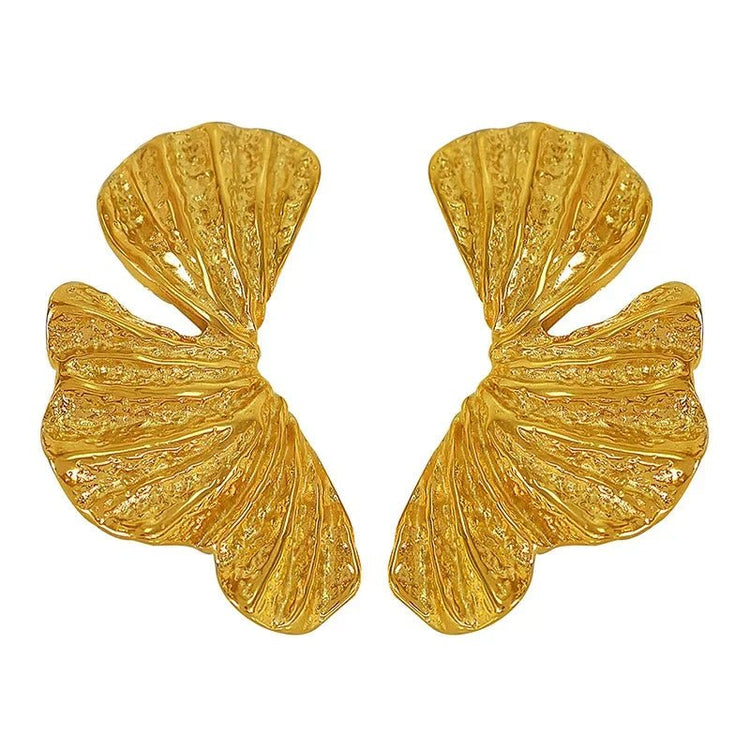 GoldLeaf Chunky SS Drop Earrings - Voisson