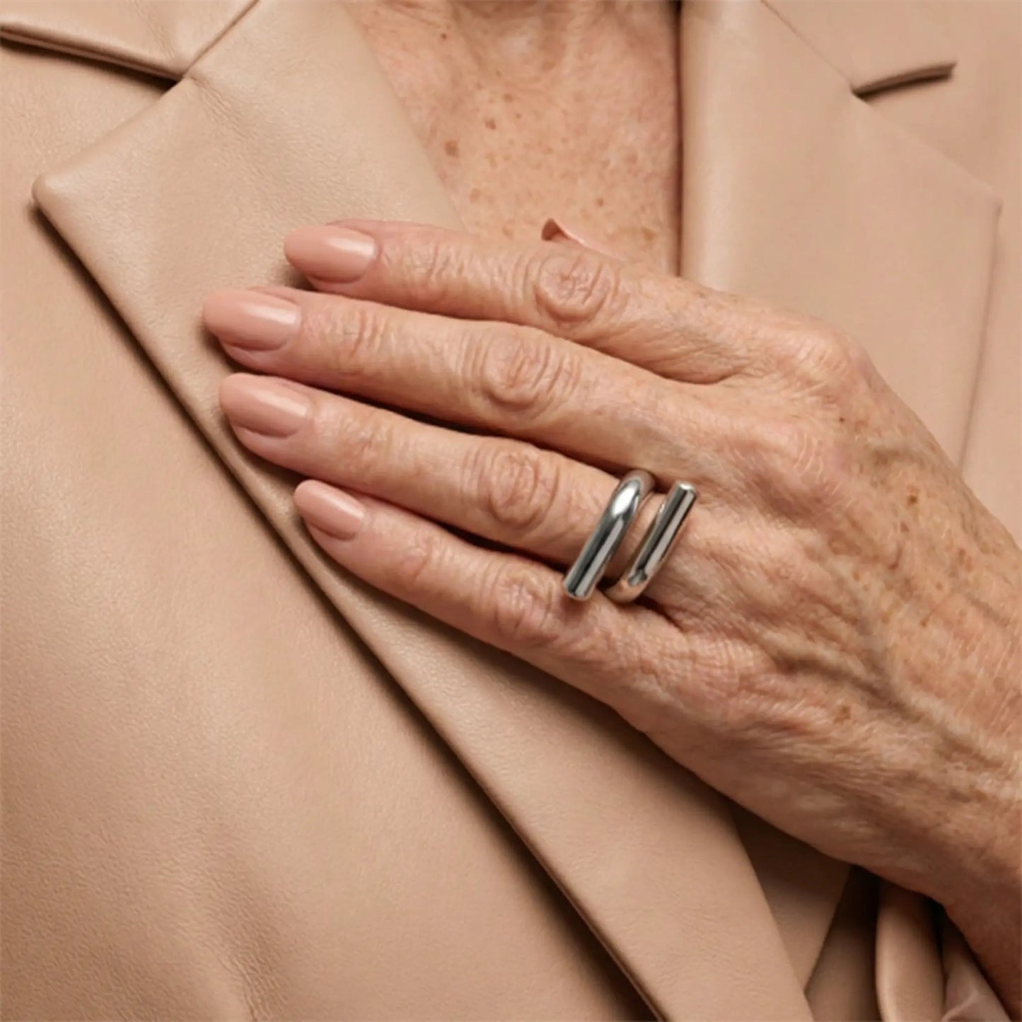 Gossamer Stainless Steel Adjustable Ring - Voisson