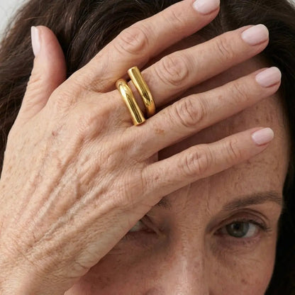Gossamer Stainless Steel Adjustable Ring - Voisson