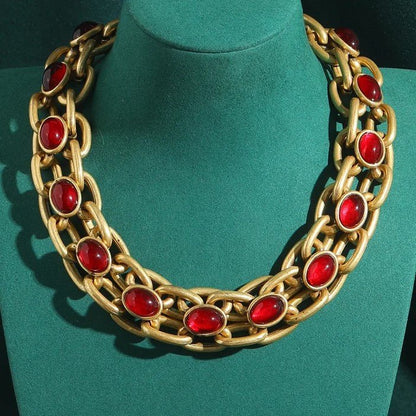 Grand Cabochon Chain Necklace - Voisson