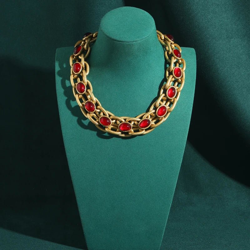 Grand Cabochon Chain Necklace - Voisson