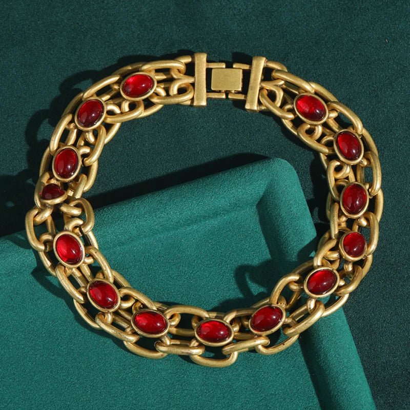 Grand Cabochon Chain Necklace - Voisson