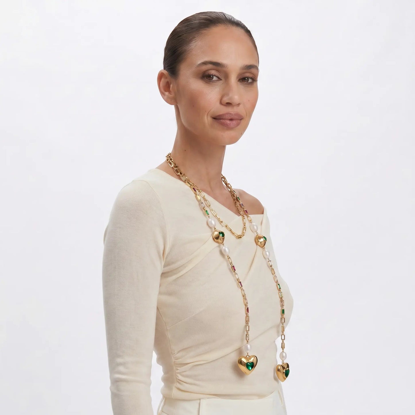 Heart Drop Pearl Necklace - Voisson