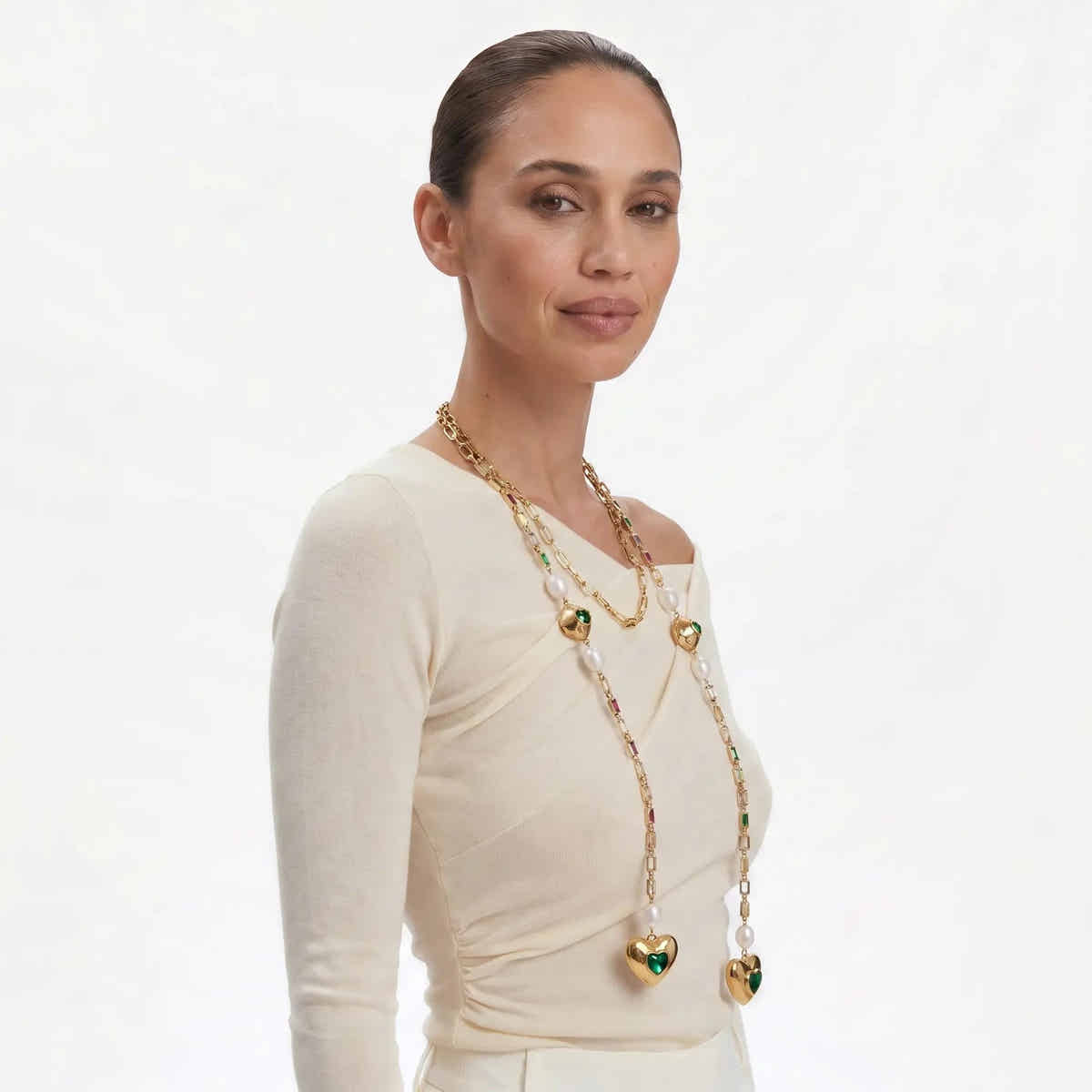 Heart Drop Pearl Necklace - Voisson