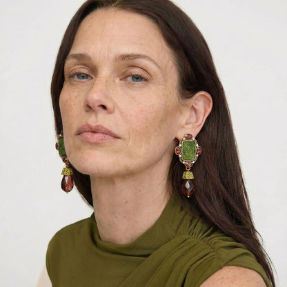 Heirloom Scarlet Drop Earrings - Voisson