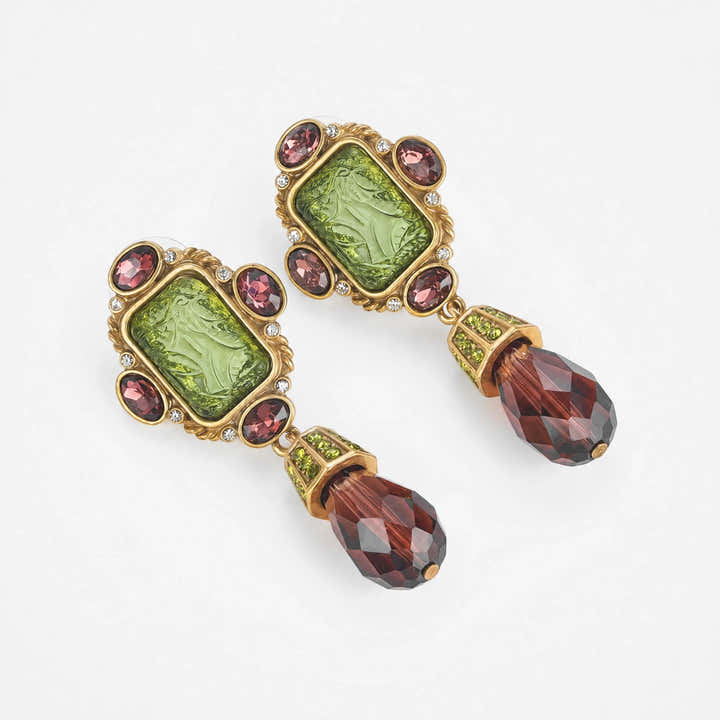 Heirloom Scarlet Drop Earrings - Voisson