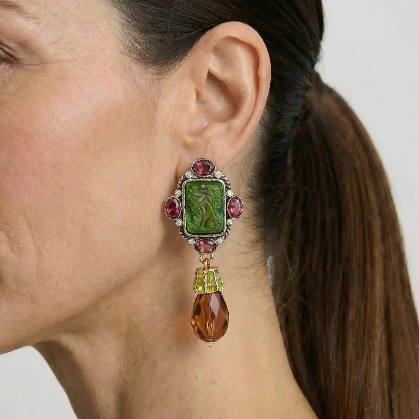 Heirloom Scarlet Drop Earrings - Voisson