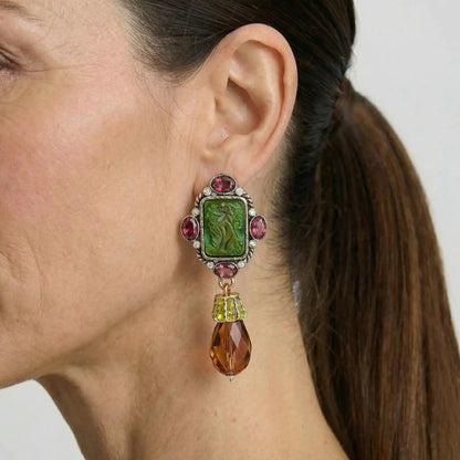 Heirloom Scarlet Drop Earrings - Voisson