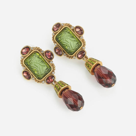 Heirloom Scarlet Drop Earrings - Voisson