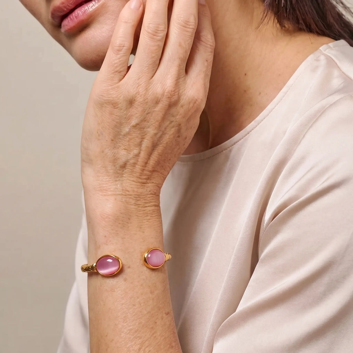Gemstone Vine Cuff Bracelet