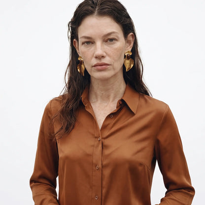 Amber Leaf Statement Earrings