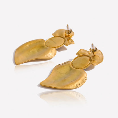 Amber Leaf Statement Earrings