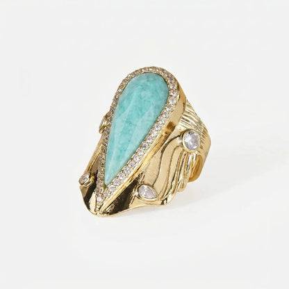 Iconic Teardrop Halo Ring - Voisson