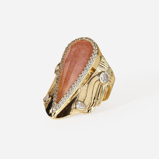 Iconic Teardrop Halo Ring - Voisson